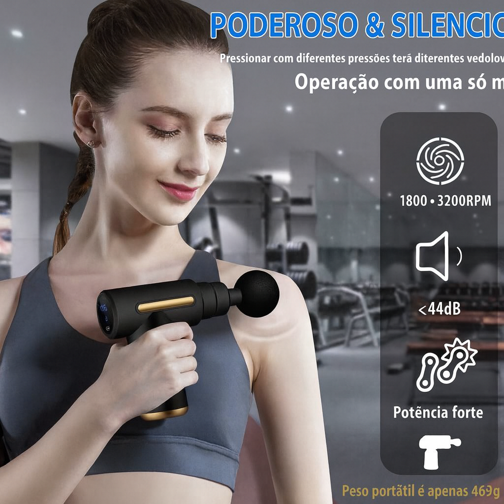 PowerGun ™- Pistola de Massagem para Dores