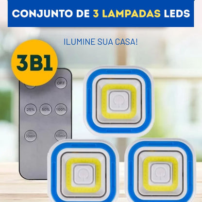 Luminix – Luz LED sem fio[ Conjunto de 3 units]