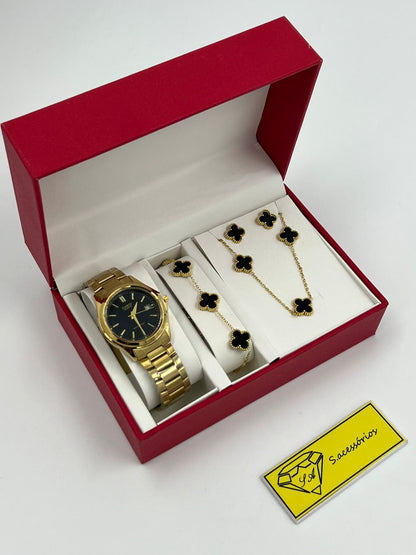 Conjunto de Pulseira Van cheef + colar e relogio Casio